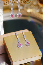 Load image into Gallery viewer, LUOWEND 18K White Gold Natural Pink Diamond Earrings for Women