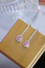 Load image into Gallery viewer, LUOWEND 18K White Gold Natural Pink Diamond Earrings for Women