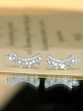 Load image into Gallery viewer, LUOWEND 18K White Gold Real Natural Diamond Earrings for Women