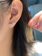 Load image into Gallery viewer, LUOWEND 18K White Gold Real Natural Diamond Earrings for Women