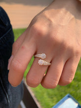 Load image into Gallery viewer, LUOWEND 18K White/Yellow Gold Fine Jewelry Real Natural Diamond Ring for Women