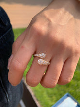 Load image into Gallery viewer, LUOWEND 18K White/Yellow Gold Fine Jewelry Real Natural Diamond Ring for Women