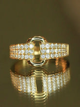 Load image into Gallery viewer, LUOWEND 18K Yellow Gold Fine Jewelry Real Natural Diamond Ring for Women