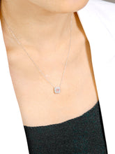 Load image into Gallery viewer, LUOWEND 18K White Gold Real Natural Pink Diamond Pendant Necklace for Women