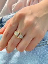 Load image into Gallery viewer, LUOWEND 18K Yellow Gold Fine Jewelry Real Natural Diamond Ring for Women
