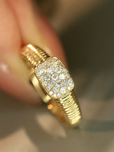 Load image into Gallery viewer, LUOWEND 18K Yellow Gold Fine Jewelry Real Natural Diamond Ring for Women