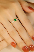 Load image into Gallery viewer, LUOWEND 18K Yellow Gold Real Natural Emerald Ring for Women