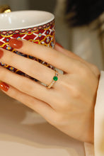 Load image into Gallery viewer, LUOWEND 18K Yellow Gold Real Natural Emerald Ring for Women