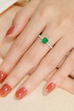 Load image into Gallery viewer, LUOWEND 18K White Gold Real Natural Emerald Ring for Women