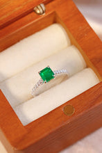 Load image into Gallery viewer, LUOWEND 18K White Gold Real Natural Emerald Ring for Women