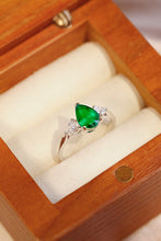 Load image into Gallery viewer, LUOWEND 18K White Gold Real Natural Emerald Ring for Women