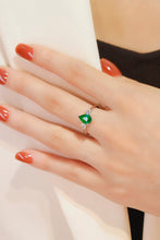 Load image into Gallery viewer, LUOWEND 18K White Gold Real Natural Emerald Ring for Women
