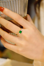 Load image into Gallery viewer, LUOWEND 18K Yellow Gold Real Natural Emerald Ring for Women