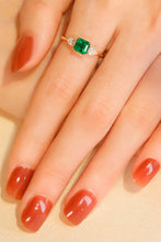 Load image into Gallery viewer, LUOWEND 18K Yellow Gold Real Natural Emerald Ring for Women