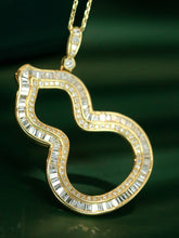 Load image into Gallery viewer, LUOWEND 18K White/Yellow Gold Real Natural Diamond Pendant Necklace for Women