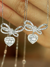 Load image into Gallery viewer, LUOWEND 18K White Gold Real Natural Diamond Pendant Necklace for Women