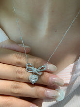 Load image into Gallery viewer, LUOWEND 18K White Gold Real Natural Diamond Pendant Necklace for Women