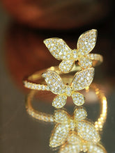 Load image into Gallery viewer, LUOWEND 18K White/Yellow Gold Fine Jewelry Real Natural Diamond Ring for Women