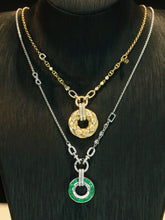 Load image into Gallery viewer, LUOWEND 18K White/Yellow Gold Real Natural Diamond Necklace for Women