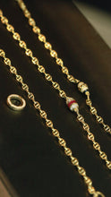 Load image into Gallery viewer, LUOWEND 18K Yellow Gold Natural Ruby&Diamond Necklace for Women