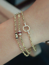 Load image into Gallery viewer, LUOWEND 18K Yellow Gold Natural Ruby&Diamond Necklace for Women