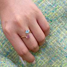 Load image into Gallery viewer, LUOWEND 18K Yellow Gold Natural Gemstone Ring for Women