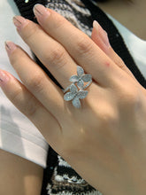 Load image into Gallery viewer, LUOWEND 18K White Gold Fine Jewelry Real Natural Diamond Ring for Women