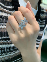 Load image into Gallery viewer, LUOWEND 18K White Gold Fine Jewelry Real Natural Diamond Ring for Women