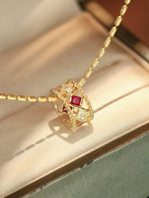 Load image into Gallery viewer, LUOWEND 18K Yellow Gold Fine Jewelry Natural Ruby Pendant for Women