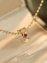 Load image into Gallery viewer, LUOWEND 18K Yellow Gold Fine Jewelry Natural Ruby Pendant for Women