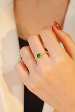 Load image into Gallery viewer, LUOWEND 18K Yellow Gold Real Natural Emerald Ring for Women