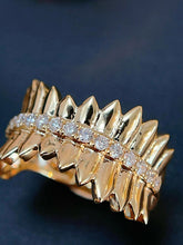 Load image into Gallery viewer, LUOWEND 18K Yellow Gold Natural Diamond Ring for Women