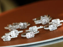 Load image into Gallery viewer, LUOWEND 18K White Gold Fine Jewelry Real Natural Diamond Earrings for Women