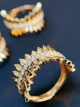 Load image into Gallery viewer, LUOWEND 18K Yellow Gold Natural Diamond Ring for Women