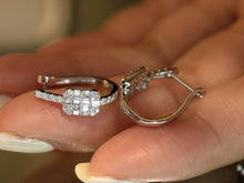Load image into Gallery viewer, LUOWEND 18K White Gold Fine Jewelry Real Natural Diamond Earrings for Women