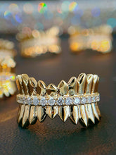 Load image into Gallery viewer, LUOWEND 18K Yellow Gold Natural Diamond Ring for Women