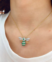 Load image into Gallery viewer, LUOWEND 18K Yellow Gold Natural Ruby/Emerald Pendant for Women