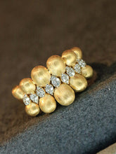 Load image into Gallery viewer, LUOWEND 18K Yellow Gold Fine Jewelry Real Natural Diamond Ring for Women
