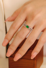 Load image into Gallery viewer, LUOWEND 18K White Gold Real Natural Emerald Ring for Women