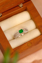 Load image into Gallery viewer, LUOWEND 18K White Gold Real Natural Emerald Ring for Women