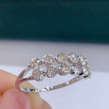 Load image into Gallery viewer, LUOWEND 18K White Gold Natural Diamond Ring for Women