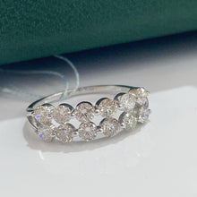Load image into Gallery viewer, LUOWEND 18K White Gold Natural Diamond Ring for Women
