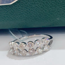 Load image into Gallery viewer, LUOWEND 18K White Gold Natural Diamond Ring for Women
