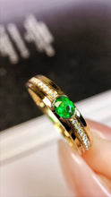 Load image into Gallery viewer, LUOWEND 18K Yellow Gold Real Natural Diamond and Emerald Gemstone Bracelet for Women