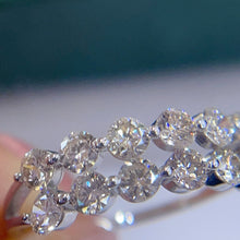 Load image into Gallery viewer, LUOWEND 18K White Gold Natural Diamond Ring for Women
