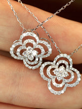Load image into Gallery viewer, LUOWEND 18K White Gold Fine Jewelry Real Natural Diamond Necklace for Women