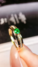 Load image into Gallery viewer, LUOWEND 18K Yellow Gold Real Natural Diamond and Emerald Gemstone Bracelet for Women