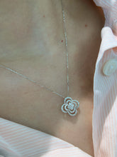 Load image into Gallery viewer, LUOWEND 18K White Gold Fine Jewelry Real Natural Diamond Necklace for Women