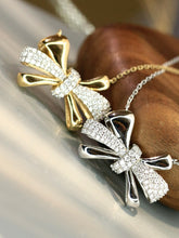 Load image into Gallery viewer, LUOWEND 18K White/Yellow Gold Real Natural Diamond Necklace for Women