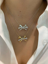 Load image into Gallery viewer, LUOWEND 18K White/Yellow Gold Real Natural Diamond Necklace for Women